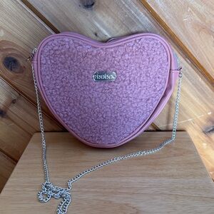 Bebe Heart-Shaped Pink Bag with Chain Strap